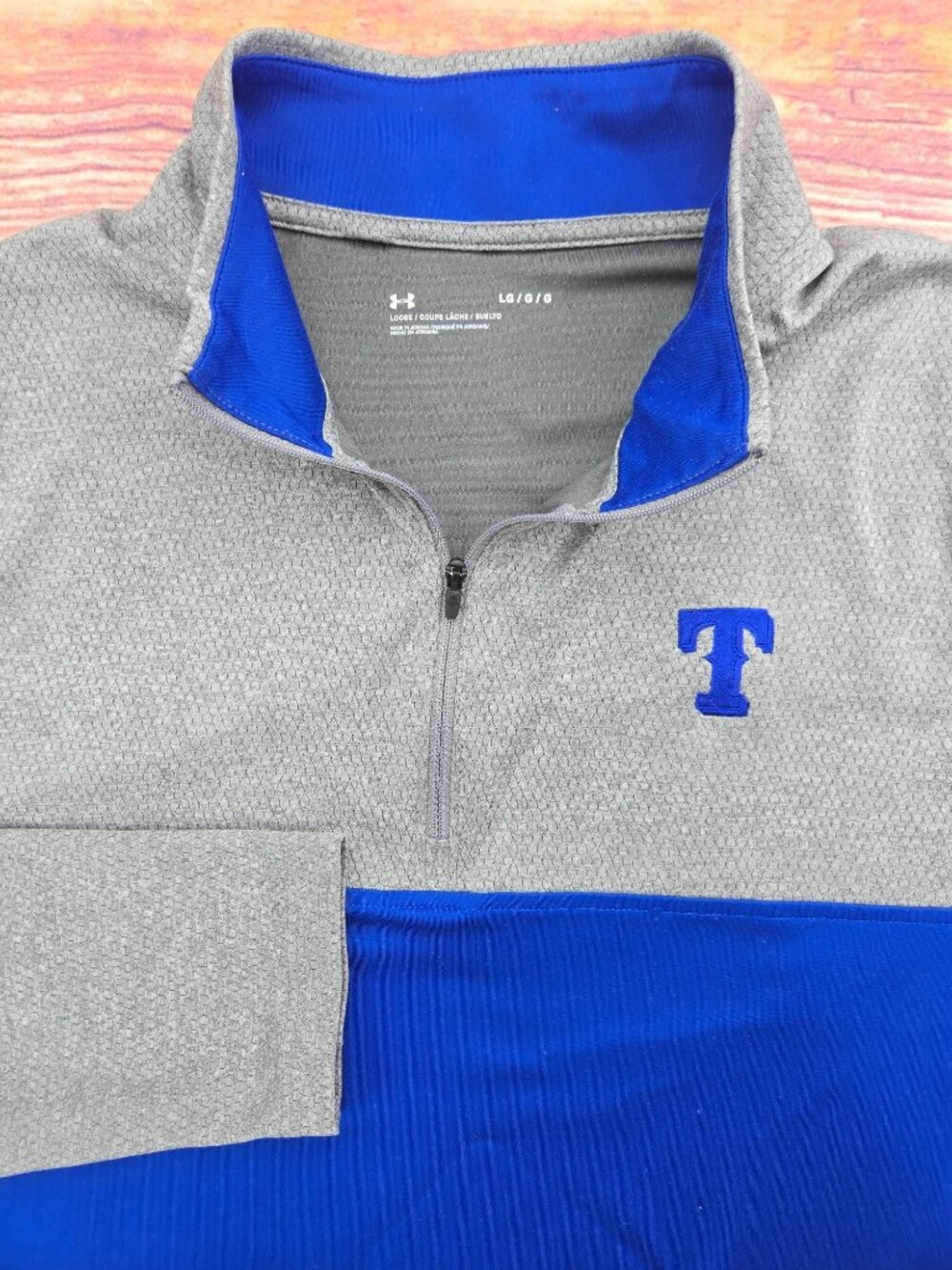 Texas Rangers Under Armour Mens Gray Quarter-Zip Large